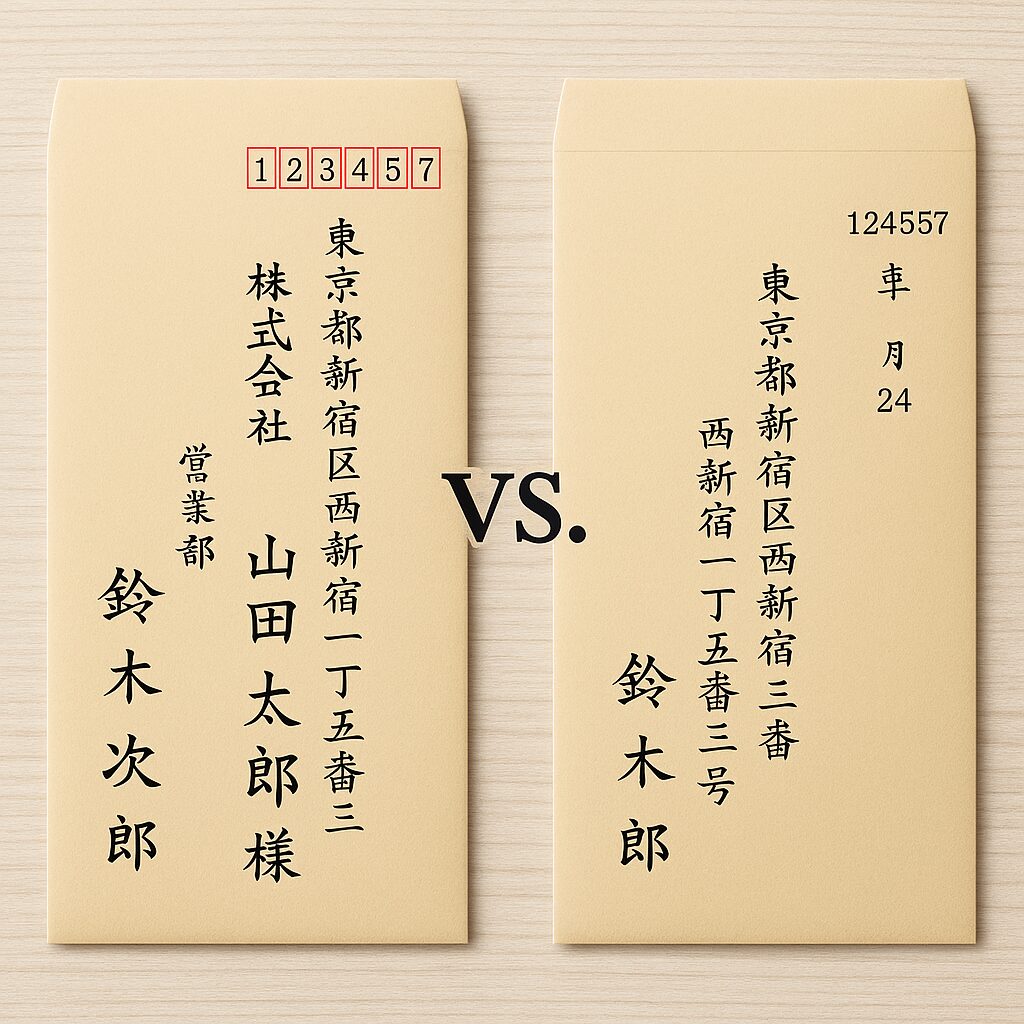 封筒の出し方の基本!まずは表面と裏面の書き方を覚えよ