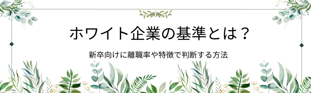 ホワイト企業の基準とは?新卒向けに離職率や特徴で判断する方法